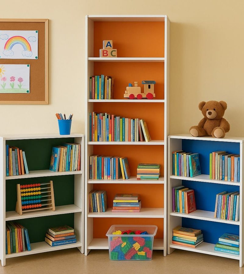 estantes-com-fundo-colorido-pequenas-e-grande-em-ambiente-escolar-mobiliario-escolar-ciencia-livre